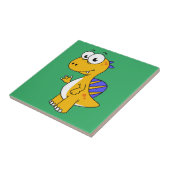 Schattigee afbeelding van een spinosaurus. 2 tegeltje (Zijkant)