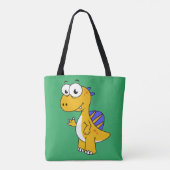 Schattigee afbeelding van een spinosaurus. 2 tote bag (Achterkant)