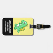 Schattigee afbeelding van een spinosaurus. bagagelabel (Voorkant horizontaal)