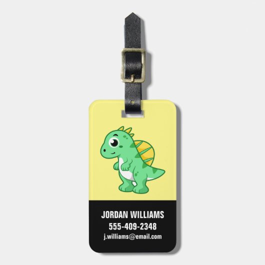Schattigee afbeelding van een spinosaurus. bagagelabel (Voorkant verticaal)