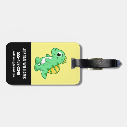 Schattigee afbeelding van een spinosaurus. bagagelabel (Achterkant horizontaal)