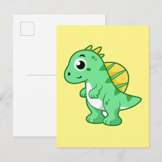Schattigee afbeelding van een spinosaurus. briefkaart (Voorkant / Achterkant)