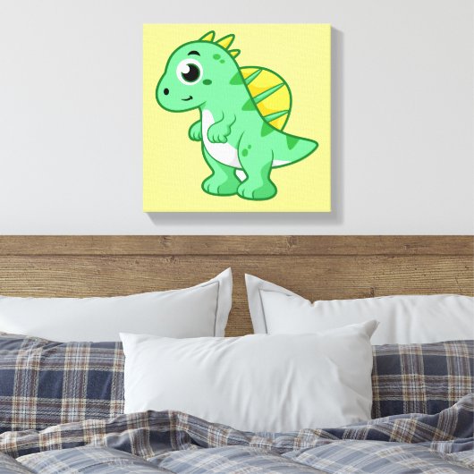 Schattigee afbeelding van een spinosaurus. canvas afdruk (Insitu (Slaapkamer))