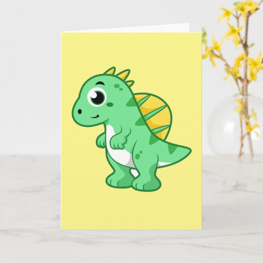 Schattigee afbeelding van een spinosaurus. kaart (Gele Bloem)