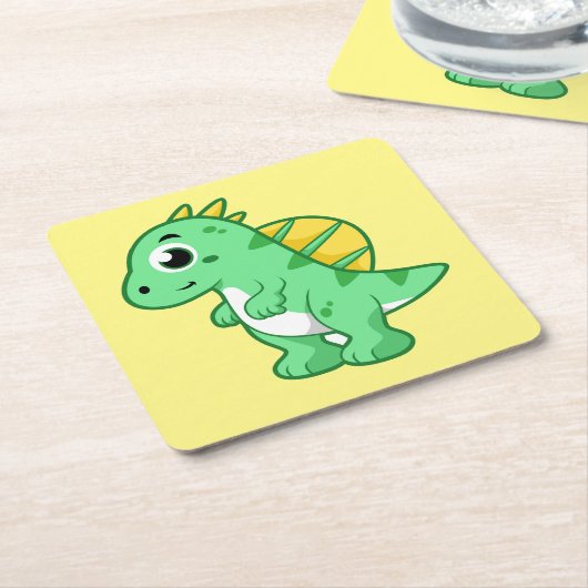 Schattigee afbeelding van een spinosaurus. kartonnen onderzetters (Schuin)