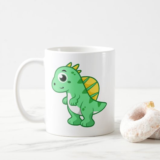 Schattigee afbeelding van een spinosaurus. koffiemok (Met donut)