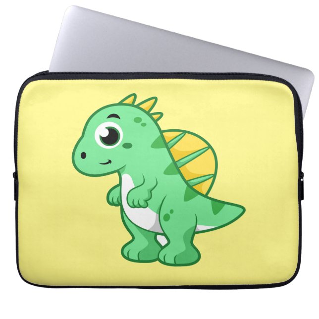 Schattigee afbeelding van een spinosaurus. laptop sleeve (Voorkant)