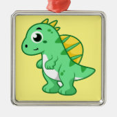 Schattigee afbeelding van een spinosaurus. metalen ornament (Voorkant)