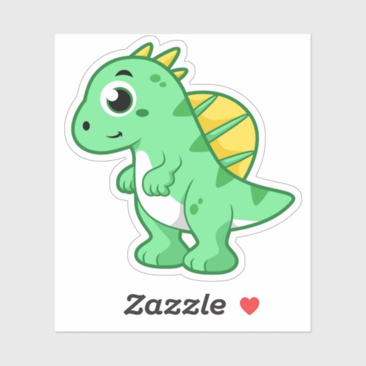 Schattigee afbeelding van een spinosaurus. sticker (Vel)