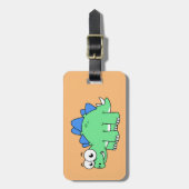 Schattigee afbeelding van een stegosaurus. 2 bagagelabel (Voorkant verticaal)