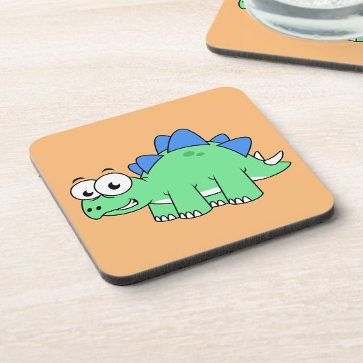 Schattigee afbeelding van een stegosaurus. 2 bier onderzetter (Linkerzijde)