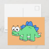 Schattigee afbeelding van een stegosaurus. 2 briefkaart (Voorkant / Achterkant)