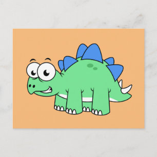 Schattigee afbeelding van een stegosaurus. 2 briefkaart
