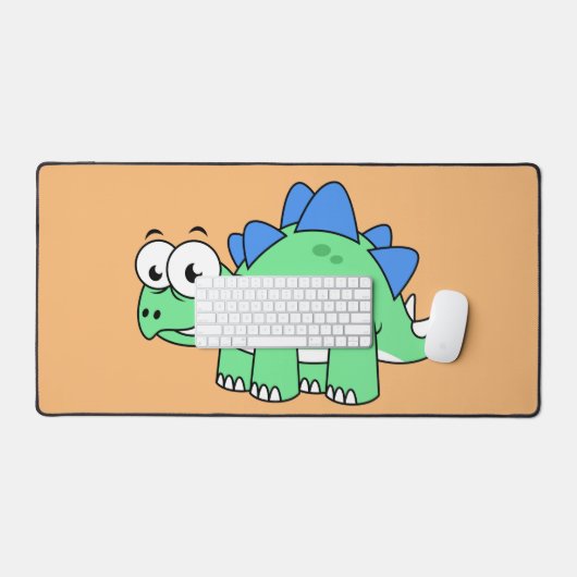 Schattigee afbeelding van een stegosaurus. 2 bureaumat (Keyboard & Muis)