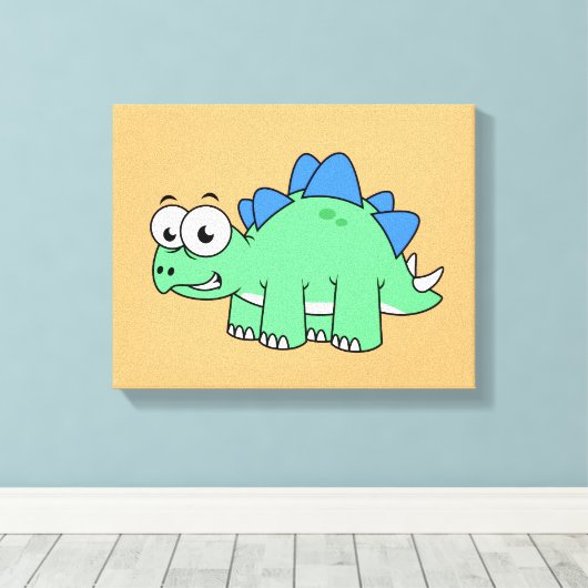 Schattigee afbeelding van een stegosaurus. 2 canvas afdruk (Insitu (Houten vloer))