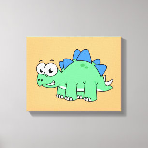 Schattigee afbeelding van een stegosaurus. 2 canvas afdruk