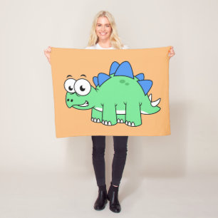 Schattigee afbeelding van een stegosaurus. 2 fleece deken