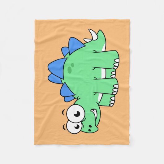 Schattigee afbeelding van een stegosaurus. 2 fleece deken (Voorkant)