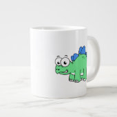 Schattigee afbeelding van een stegosaurus. 2 grote koffiekop (Voorkant rechts)