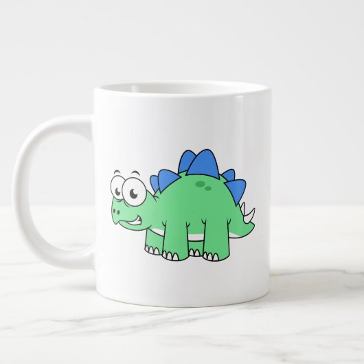 Schattigee afbeelding van een stegosaurus. 2 grote koffiekop (Links)