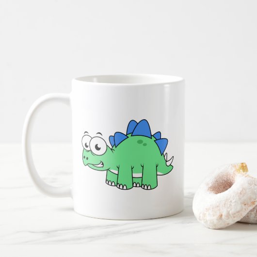 Schattigee afbeelding van een stegosaurus. 2 koffiemok (Met donut)