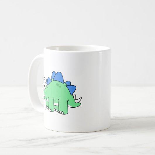 Schattigee afbeelding van een stegosaurus. 2 koffiemok (Voorkant links)