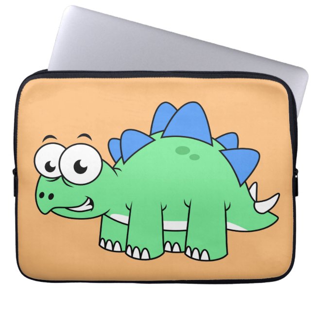 Schattigee afbeelding van een stegosaurus. 2 laptop sleeve (Voorkant)