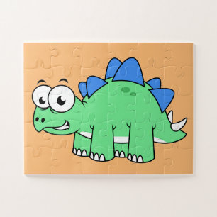 Schattigee afbeelding van een stegosaurus. 2 legpuzzel