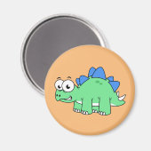 Schattigee afbeelding van een stegosaurus. 2 magneet (Voorkant / Achterkant)
