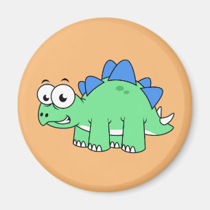 Schattigee afbeelding van een stegosaurus. 2 magneet