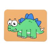 Schattigee afbeelding van een stegosaurus. 2 magneet (Horizontaal)