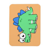 Schattigee afbeelding van een stegosaurus. 2 magneet (Verticaal)