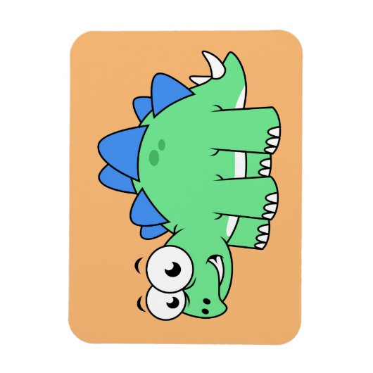 Schattigee afbeelding van een stegosaurus. 2 magneet (Verticaal)