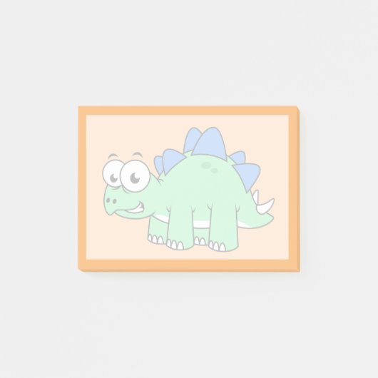 Schattigee afbeelding van een stegosaurus. 2 post-it® notes (Voorkant)