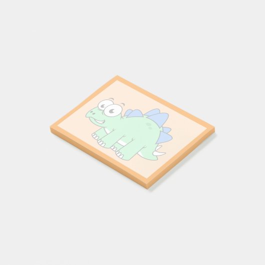 Schattigee afbeelding van een stegosaurus. 2 post-it® notes (Schuin)