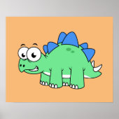 Schattigee afbeelding van een stegosaurus. 2 poster (Voorkant)