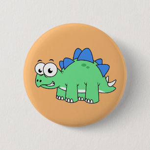 Schattigee afbeelding van een stegosaurus. 2 ronde button 5,7 cm