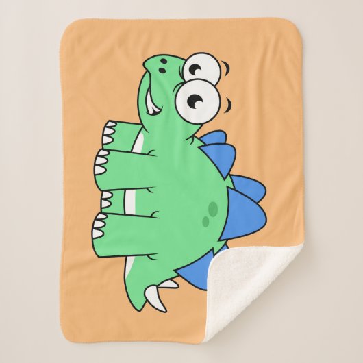 Schattigee afbeelding van een stegosaurus. 2 sherpa deken (Voorkant)