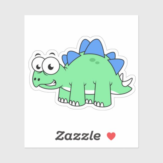 Schattigee afbeelding van een stegosaurus. 2 sticker (Vel)