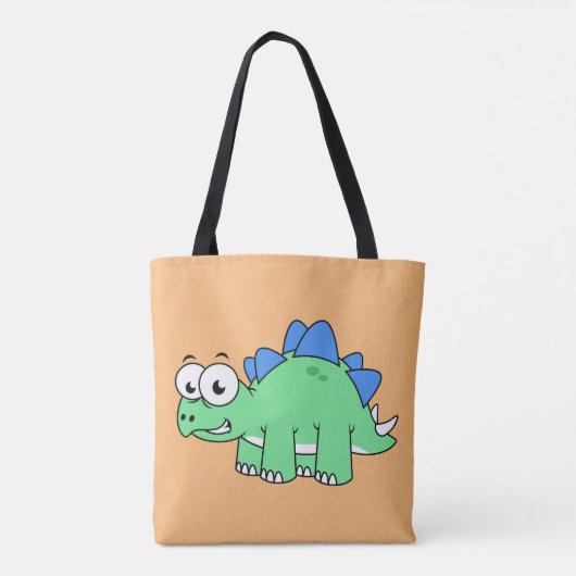 Schattigee afbeelding van een stegosaurus. 2 tote bag (Achterkant)