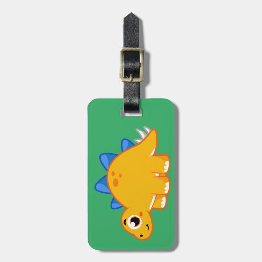 Schattigee afbeelding van een stegosaurus. bagagelabel (Voorkant verticaal)