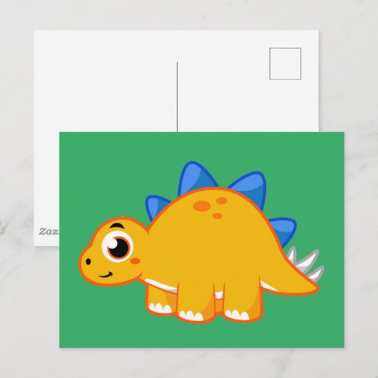 Schattigee afbeelding van een stegosaurus. briefkaart (Voorkant / Achterkant)