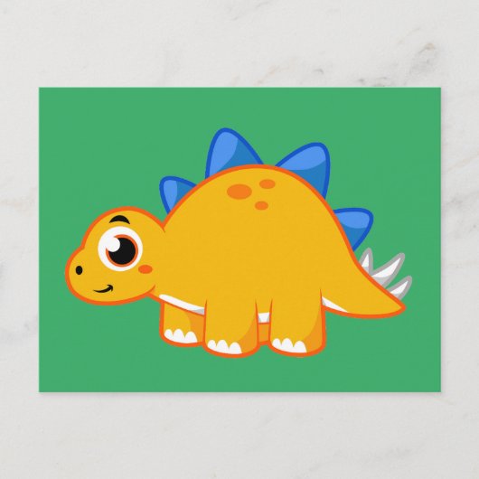 Schattigee afbeelding van een stegosaurus. briefkaart (Voorkant)