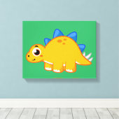 Schattigee afbeelding van een stegosaurus. canvas afdruk (Insitu (Houten vloer))