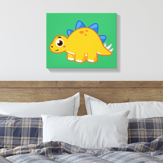 Schattigee afbeelding van een stegosaurus. canvas afdruk (Insitu (Slaapkamer))