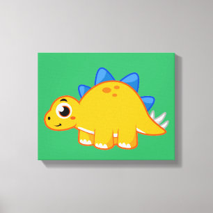 Schattigee afbeelding van een stegosaurus. canvas afdruk