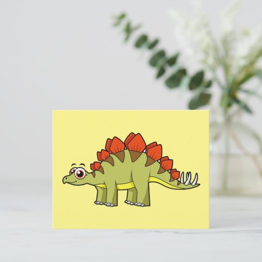 Schattigee afbeelding van een Stegosaurus dinosaur Briefkaart (Staand voorkant)
