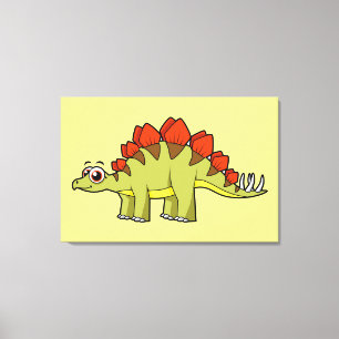 Schattigee afbeelding van een Stegosaurus dinosaur Canvas Afdruk