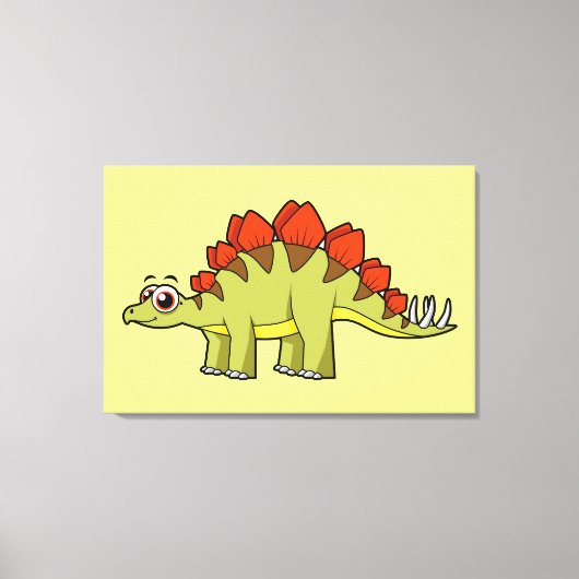 Schattigee afbeelding van een Stegosaurus dinosaur Canvas Afdruk (Voorkant)