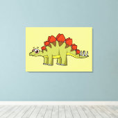 Schattigee afbeelding van een Stegosaurus dinosaur Canvas Afdruk (Insitu (Houten vloer))